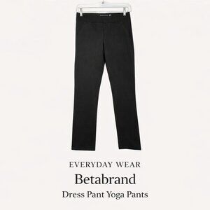 Betabrand Dress Pant Yoga Pants Black Straight Leg XS